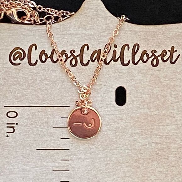 Delicate Rose Gold Tone Just One Breast Cancer Mastectomy Pendant Necklace NWT - Picture 9 of 12